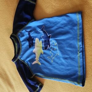 O13 Uv protection top by Wave Zone Kids Blue Shark Graphic Rash Guard